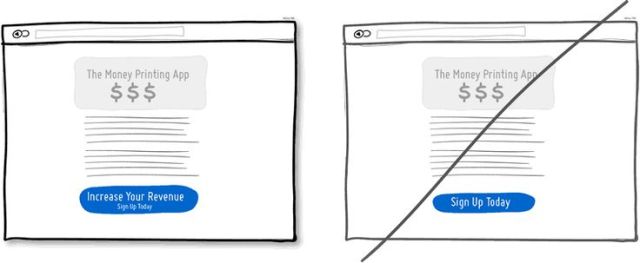 試著在頁(yè)面上使用能"帶給用戶好處的按鈕"，取代"任務(wù)導(dǎo)向的按鈕"
